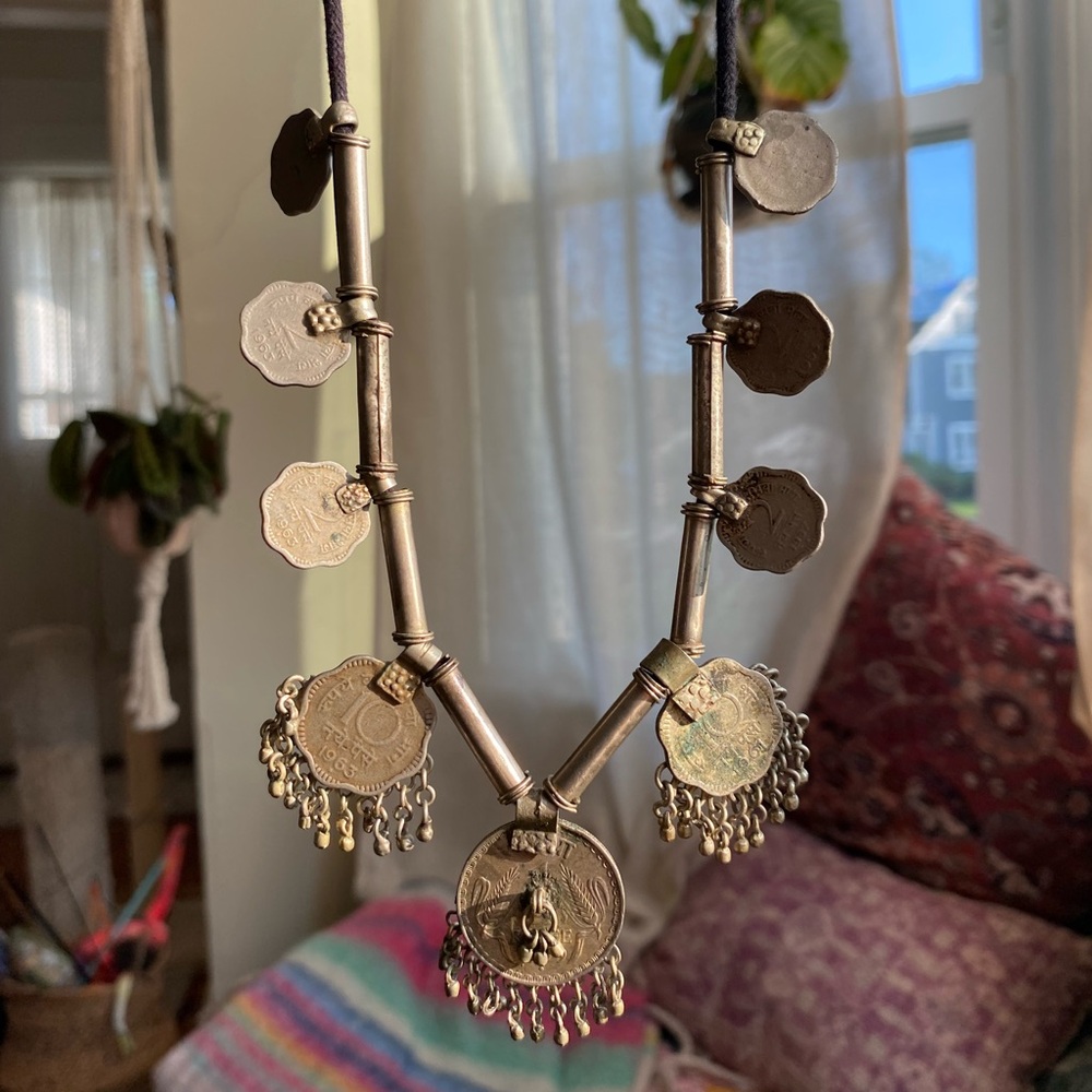 Free people vintage coin necklace rare